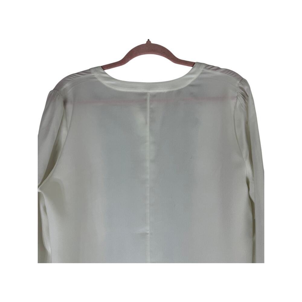 J Crew Ivory w/ Black Lace Long Sleeve Pullover Lightweight Blouse Top Size S - Picture 5 of 9